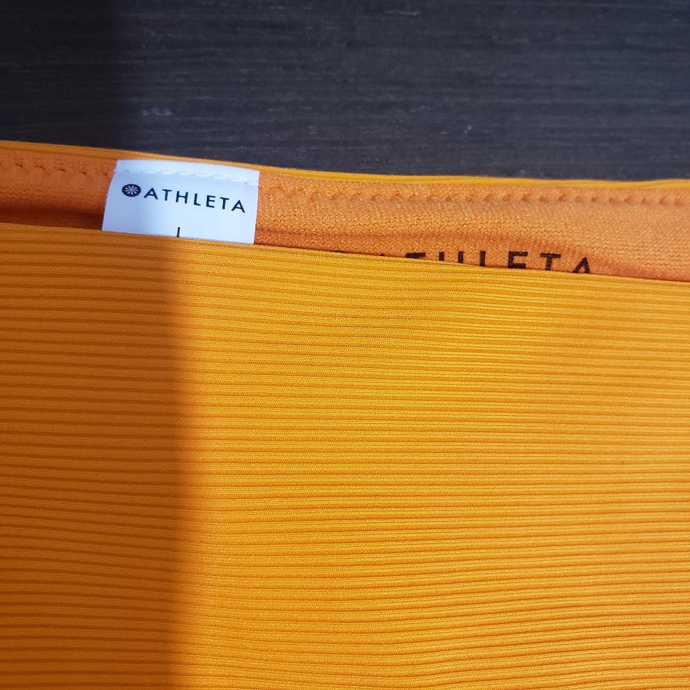 Athleta Swim Cloudbreak Rib Low Rice Bottom Orange - Picture 4 of 8